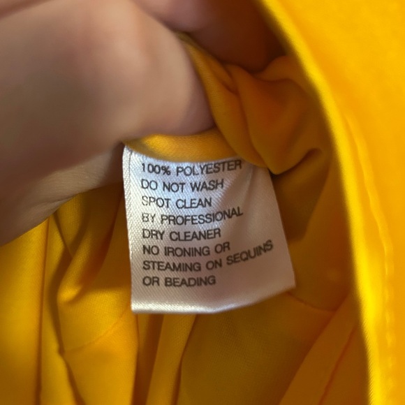 Mac Duggal Satin Lapel Puff Sleeve Tea Length Dress - Picture 8 of 8